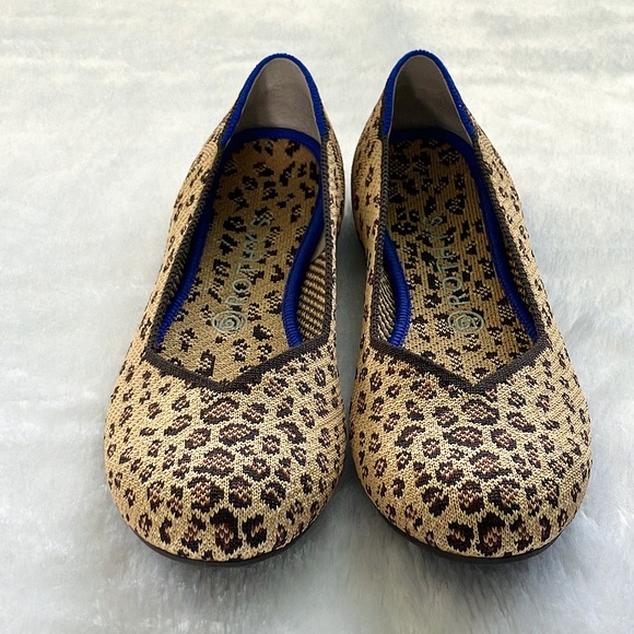 Like New Rothy’s The Flat Round Toe Retired Print Leopard Print Ballet Flats 9.5 - Picture 4 of 12
